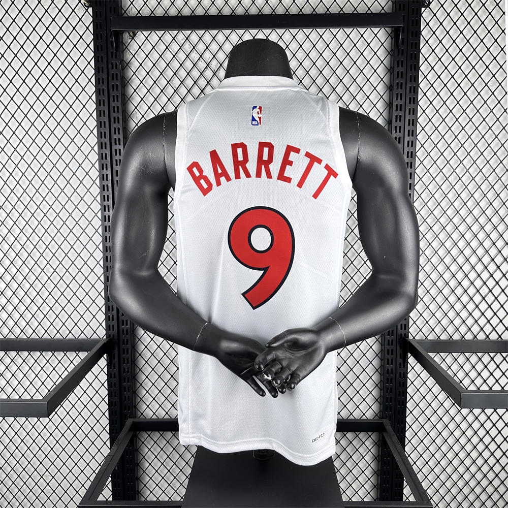NBA Toronto Raptors V-Neck White Jersey BARRETT#9 S-XXL