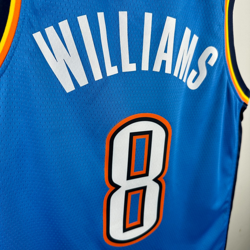 NBA Oklahoma City Thunder V-Neck Blue Jersey WILLIAMS#8 S-XXL