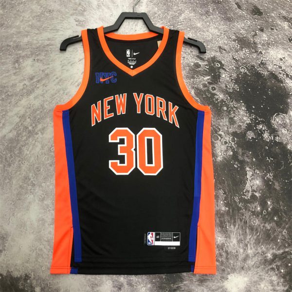 NBA New York Knicks V-Neck City Edition Black jersey RANDLE#30 S-XXL