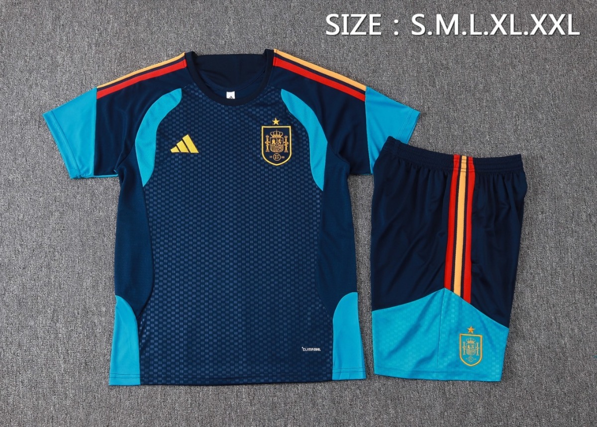 2026 Spain Royal blue Training Set Shirt and Shorts