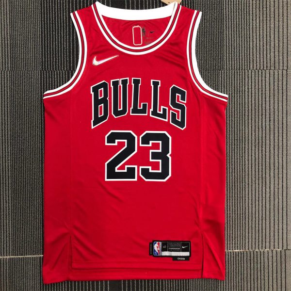 NBA Chicago Bulls Round Neck Red 75th anniversaryJersey JORDAN#23 S-XXL