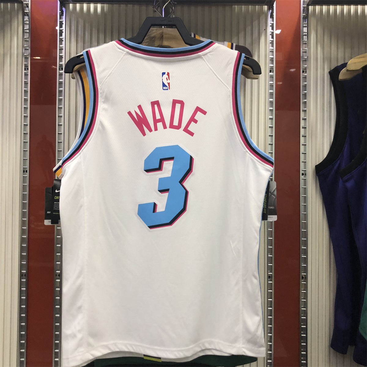 NBA Miami Hearts round neck Whitw Jersey Wade#3 S-XXL