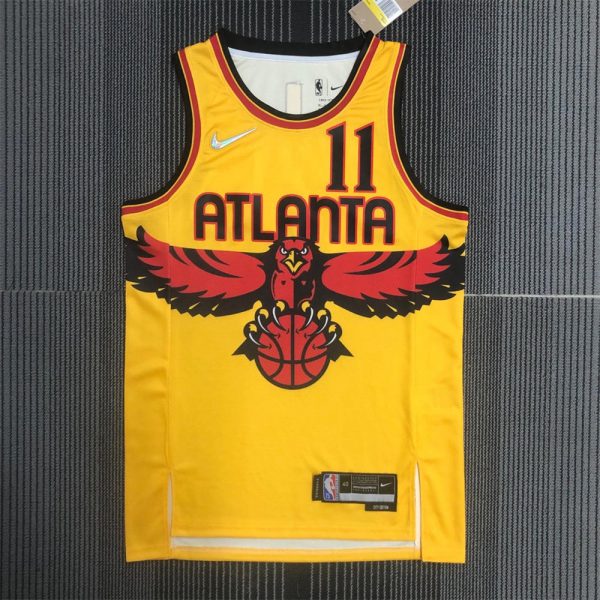 NBA Altanta Hawks Round Neck Yellow Jersey YOUNG#11 S-XXL