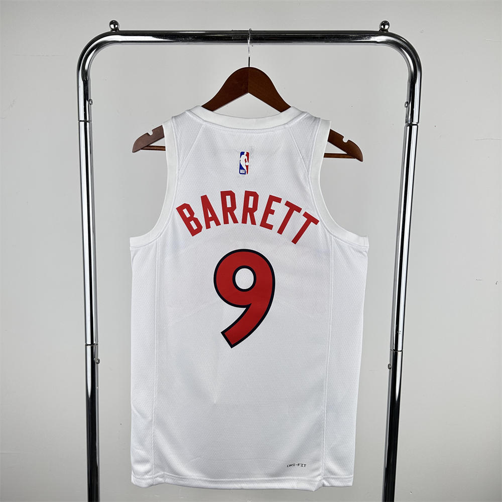 NBA Toronto Raptors V-Neck White Jersey BARRETT#9 S-XXL