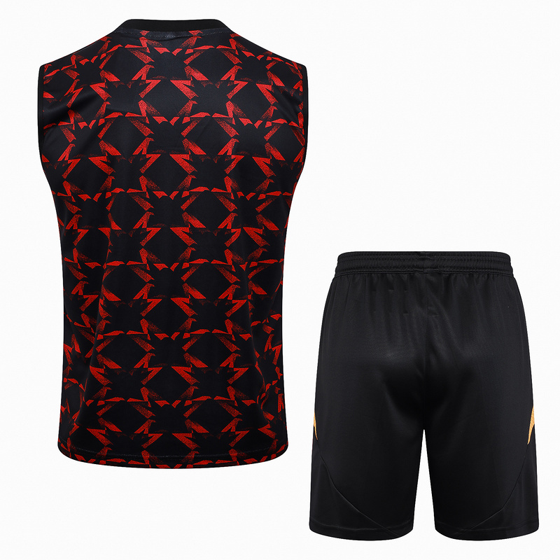 24/25 Manchester United Black red Training Set Shirt and Shorts