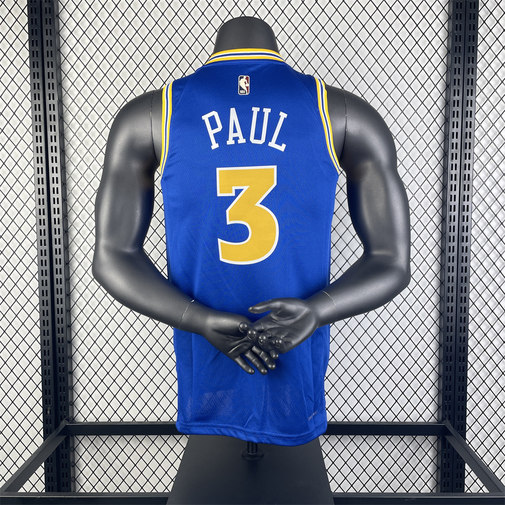 NBA Golden State Warriors Round Neck Blue Jersey PAUL#3 S-XXL