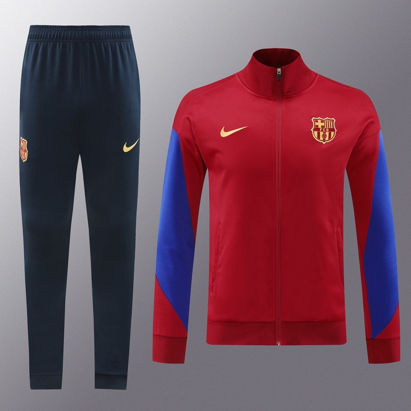 2024 Barcelona Maroon Jacket Training Suit Set Football Team Shirt Sports Fashion