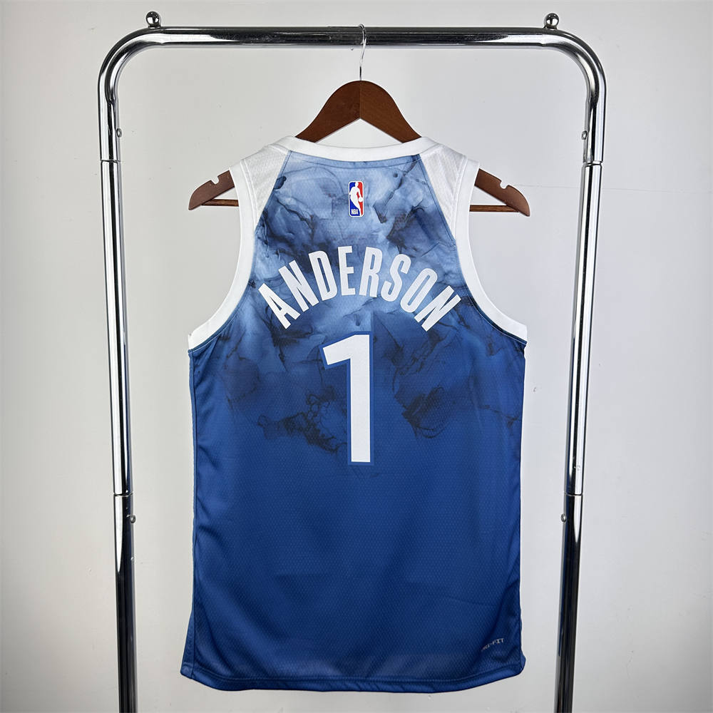 NBA Minnesota Timberwolves 2024 Round Neck City Edition Jersey ANDERSON#1 S-XXL