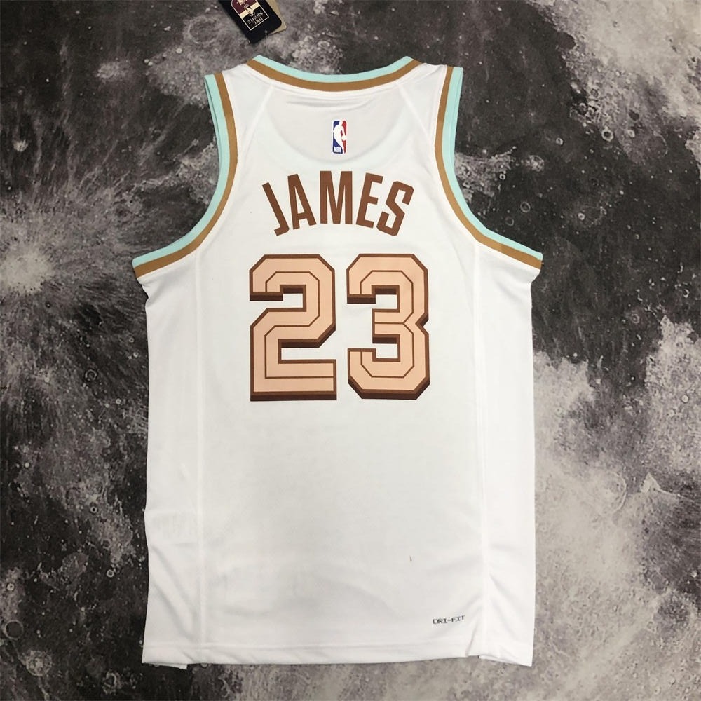 NBA Cleverland Cavaliers Round Neck White jersey JAMES#23 S-XXL