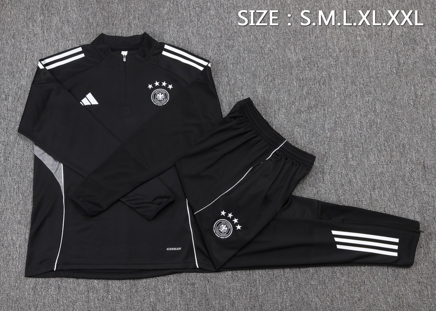 2025/26 Germany Black Long-sleeved half-pull training kit Football team kit
