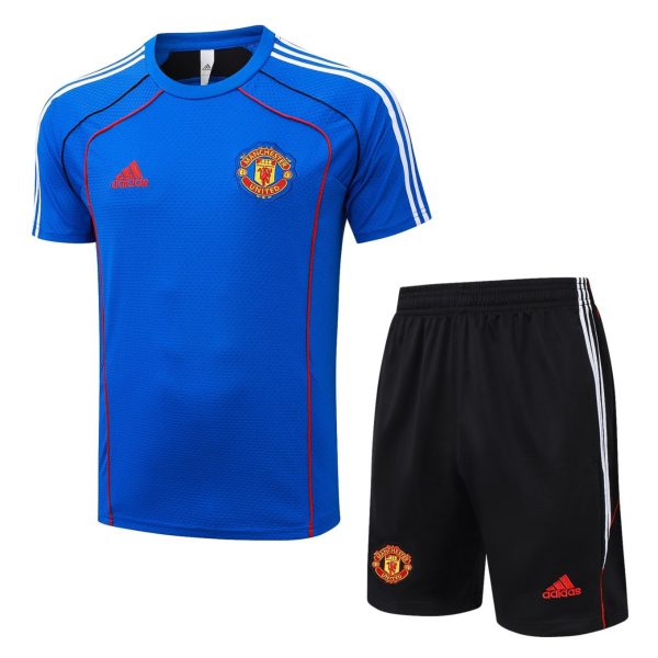 2026 Manchester United Colorful Blue Training Set Shirtand Shorts