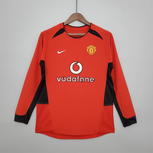 Retro Manchester United 02/04 long sleeve home jersey Fan Version