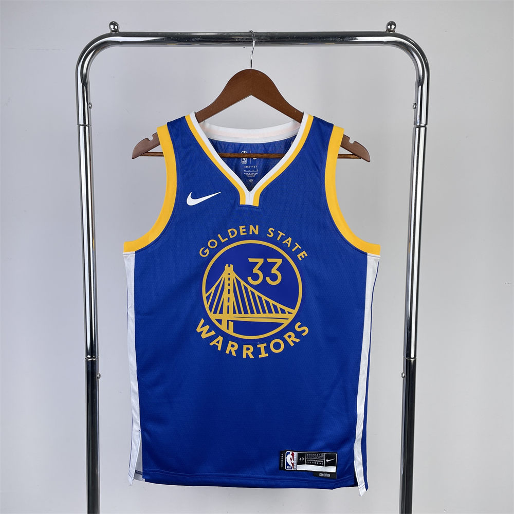 NBA Golden State Warriors 2023 V-Neck Blue Jersey WISEMAN#33 S-XXL