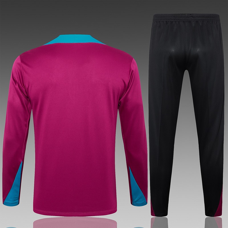 24/25 PSG Red Long-sleeved half-pull training kit Football team kit