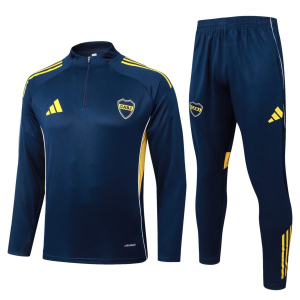 202526 Boca royal blue Long-sleeved half-pull training kit Football team kit