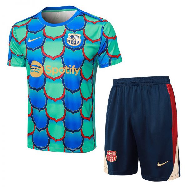 24/25 Barcelona Blue green Training Set Shirt and Shorts