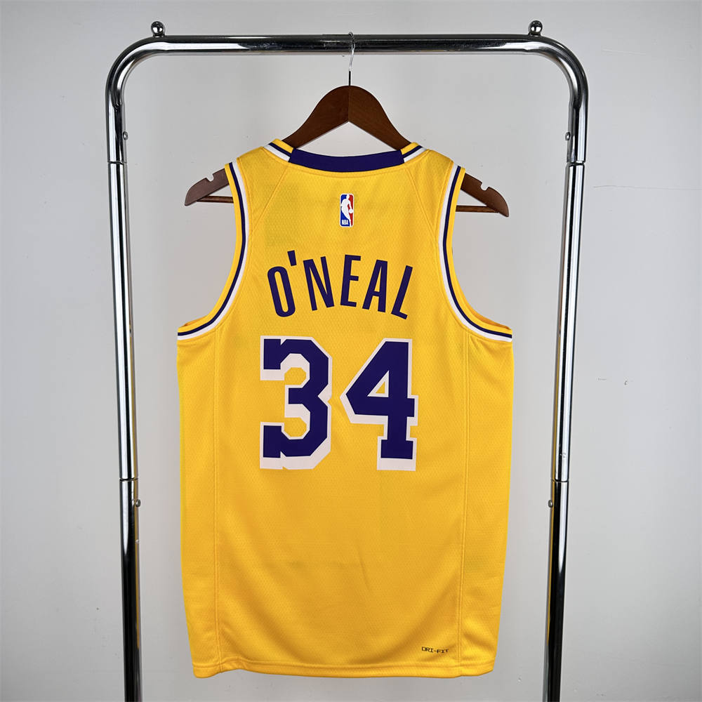 NBA Los Angeles Lakers O'NEAL#34 2022/23 Gold Association Edition Swingman Jersey S-XXL