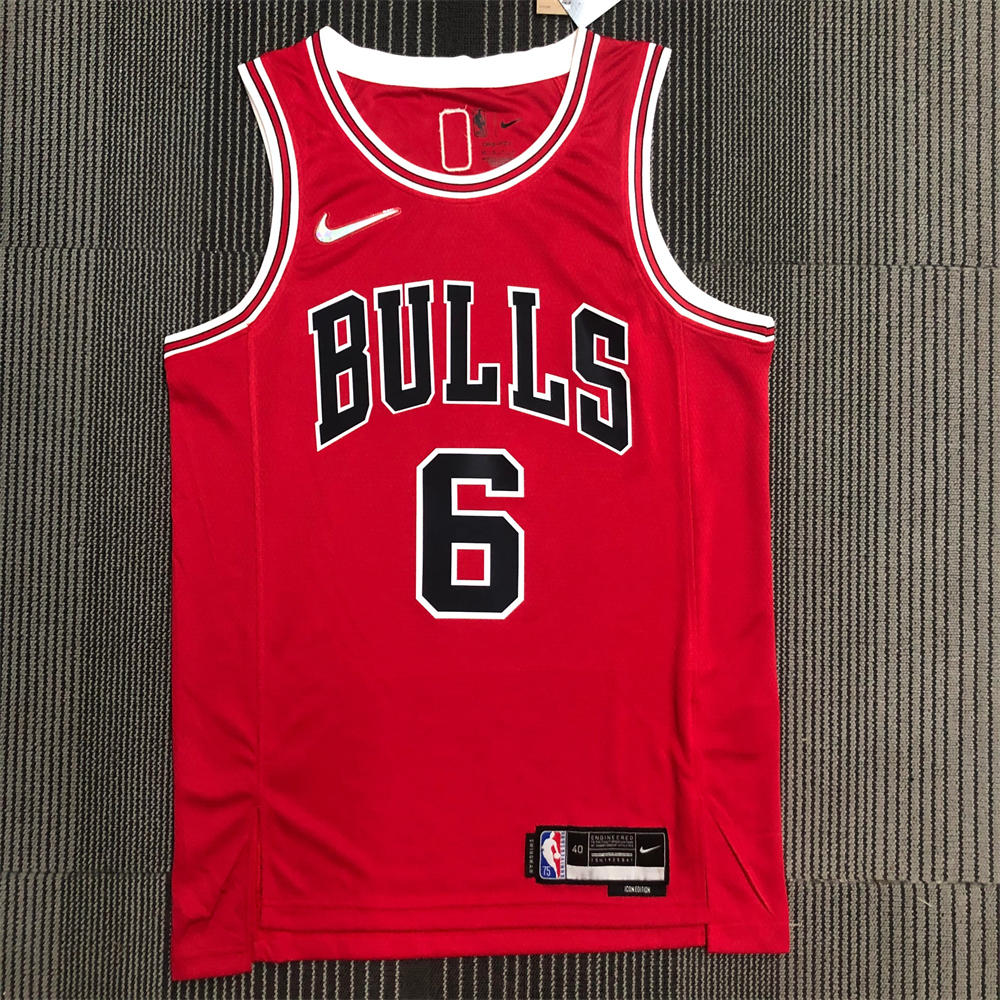 NBA Chicago Bulls Round Neck Red 75th anniversaryJersey CARUSO#6 S-XXL