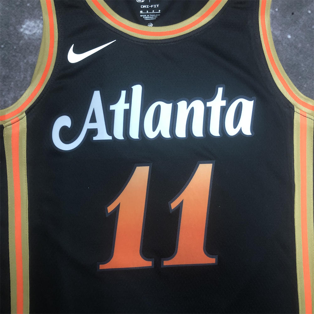 NBA Altanta Hawks Round Neck Black Jersey YOUNG#11 S-XXL
