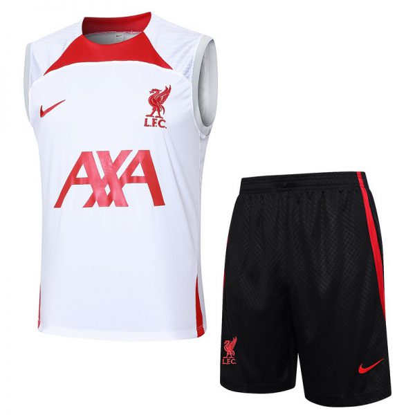 24/25 Liverpool White Training Set Shirt and Shorts