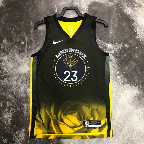 NBA Golden State Warriors V-Neck Black City Edition Jersey GREEN#23 S-XXL