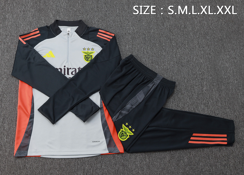 2024/25 Benfica Grey Long-sleeved half-pull training kit Football team kit