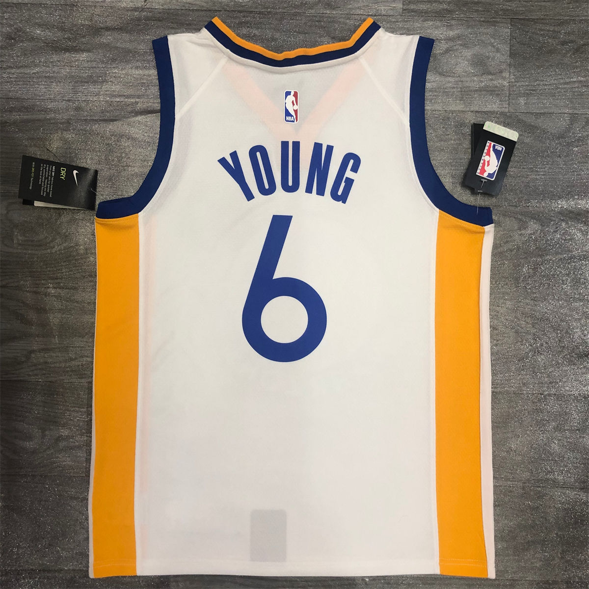 NBA Golden State Warriors v neck White Jersey YOUNG#6 S-XXL