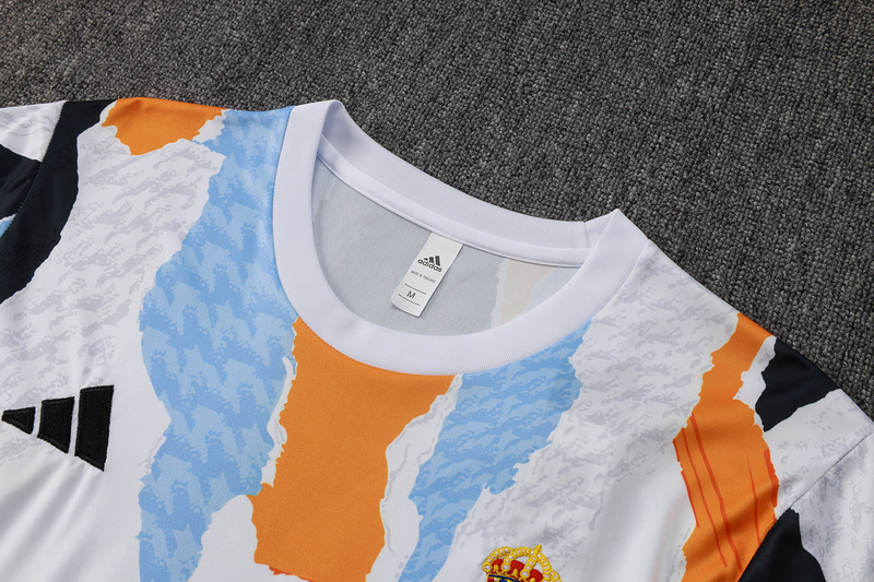 24/25 Real Madrid Blue yellow white Training Set Shirt and Shorts