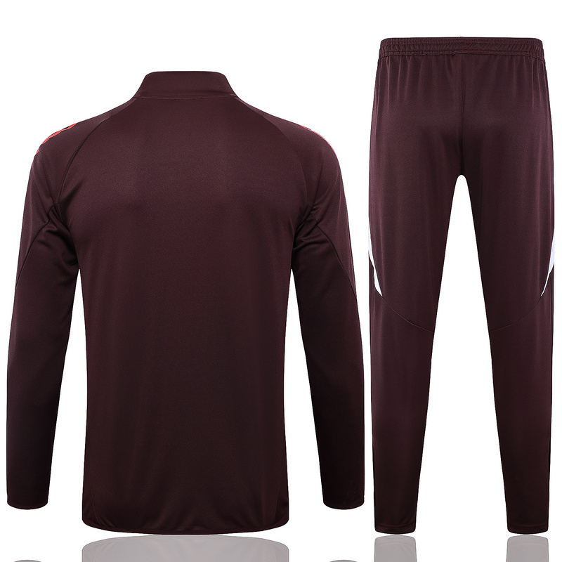2024/25 Bayern Munich red-brown Jacket Training Suit Set Football Team Shirt Sports Fashion