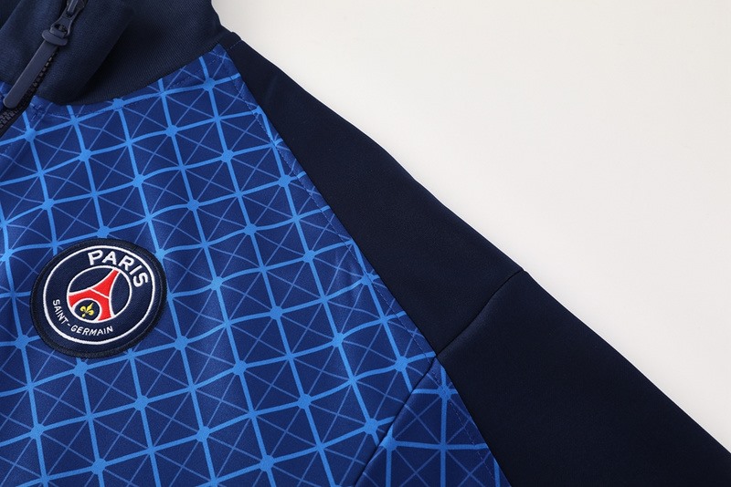 2024 PSG Blue Jacket Training Suit Set Football Team Shirt Sports Fashion
