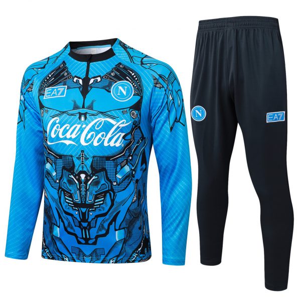 2025/26 Naples Blue Long-sleeved half-pull training kit Football team kit