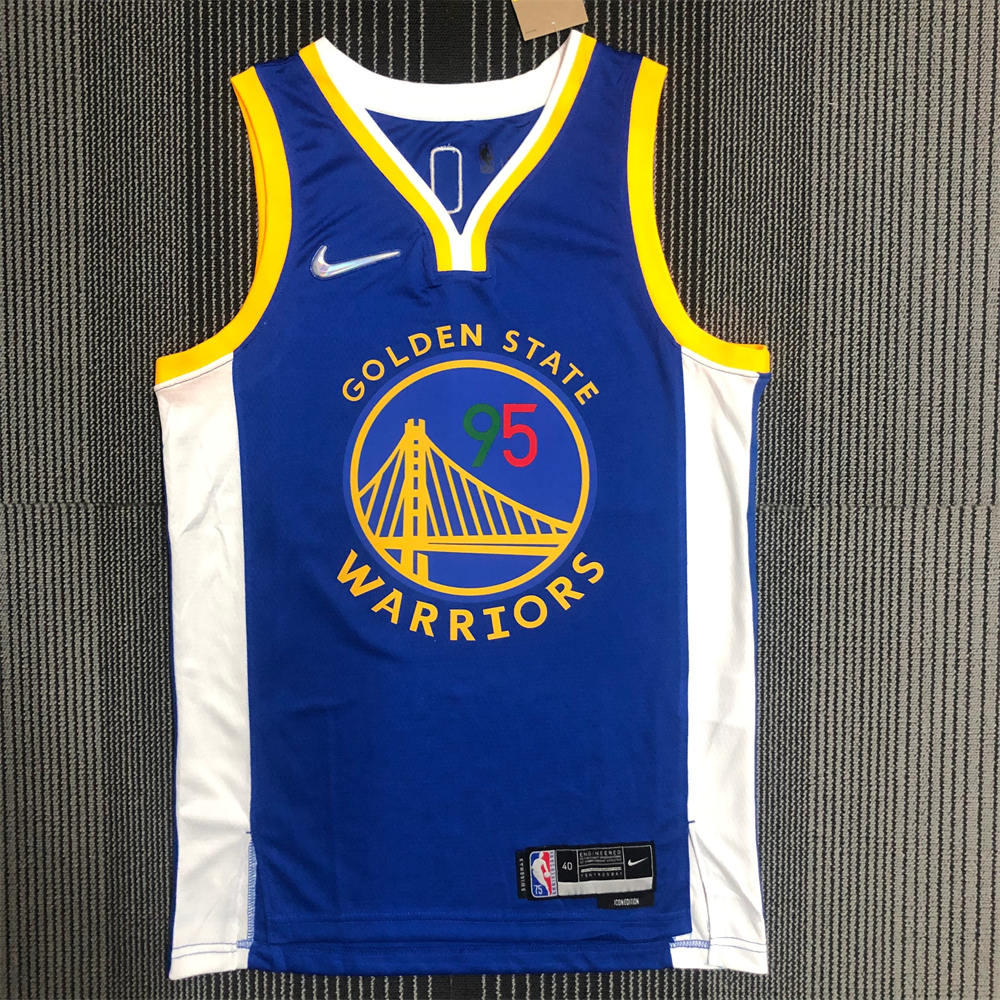 NBA Golden State Warriors V-Neck Mexico Edition 75th Anniversary Blue Jersey TOSCANO#95 S-XXL