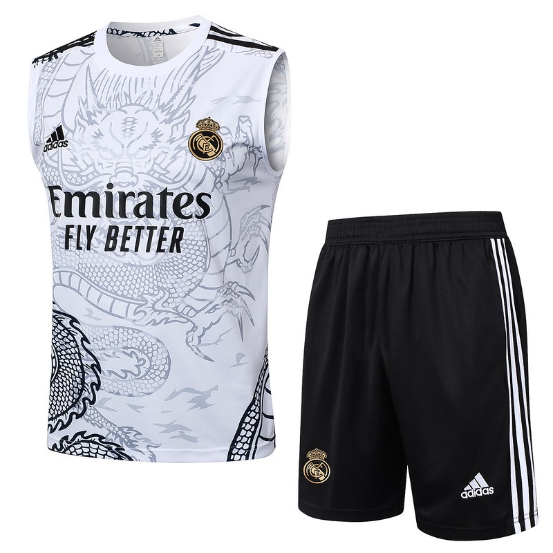 24/25 Real Madrid White Training Set Shirt and Shorts