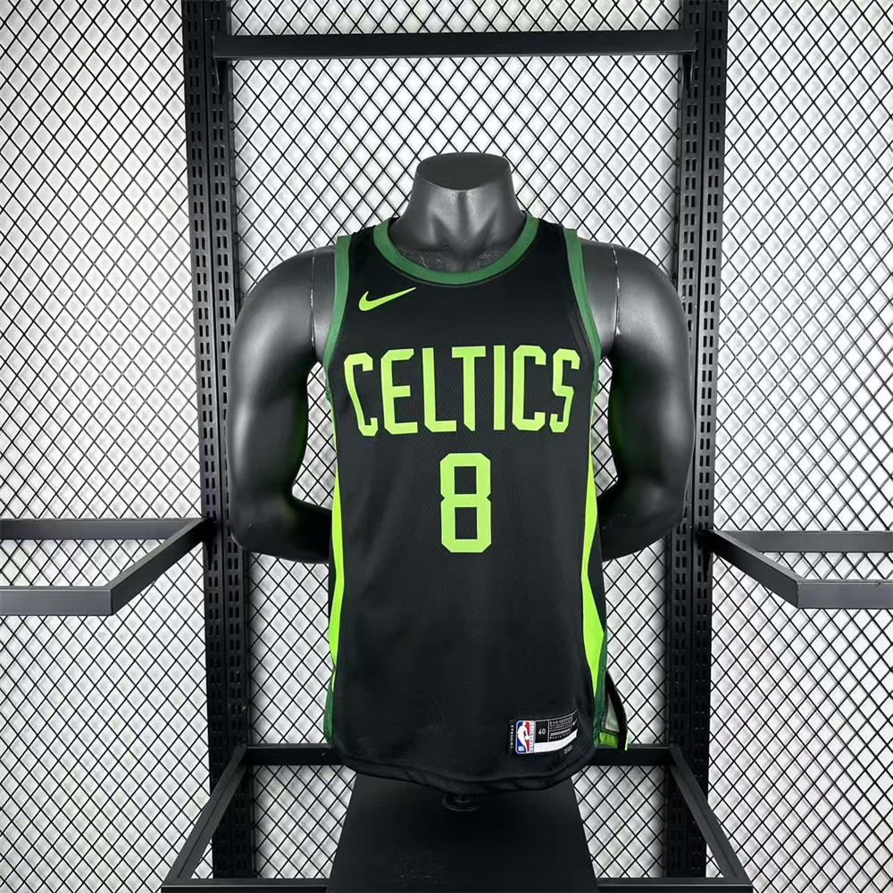 NBA Boston Celtics 24/25 City Edition Round Neck Black Jersey PORZINGIS#8 S-XXL