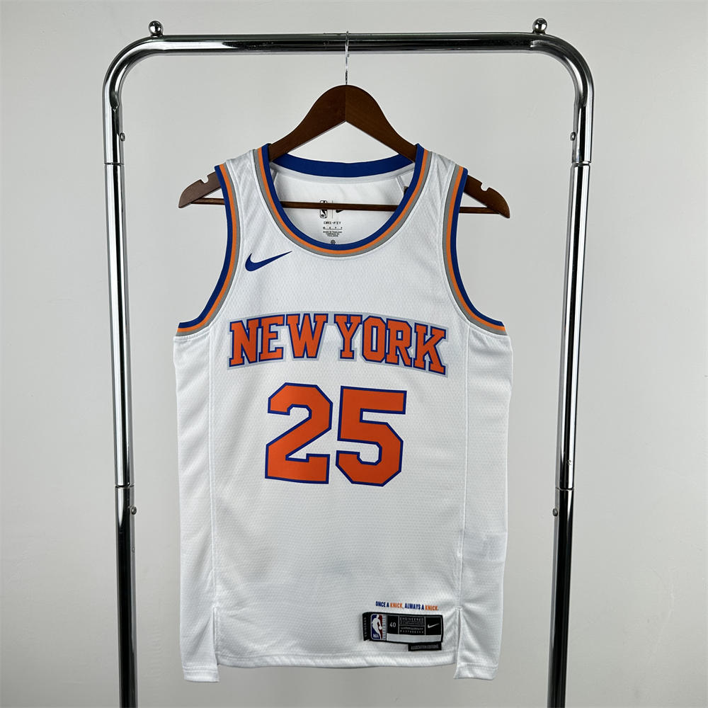 NBA New York Knicks RoundNeck White jersey BRIDGES#25 S-XXL