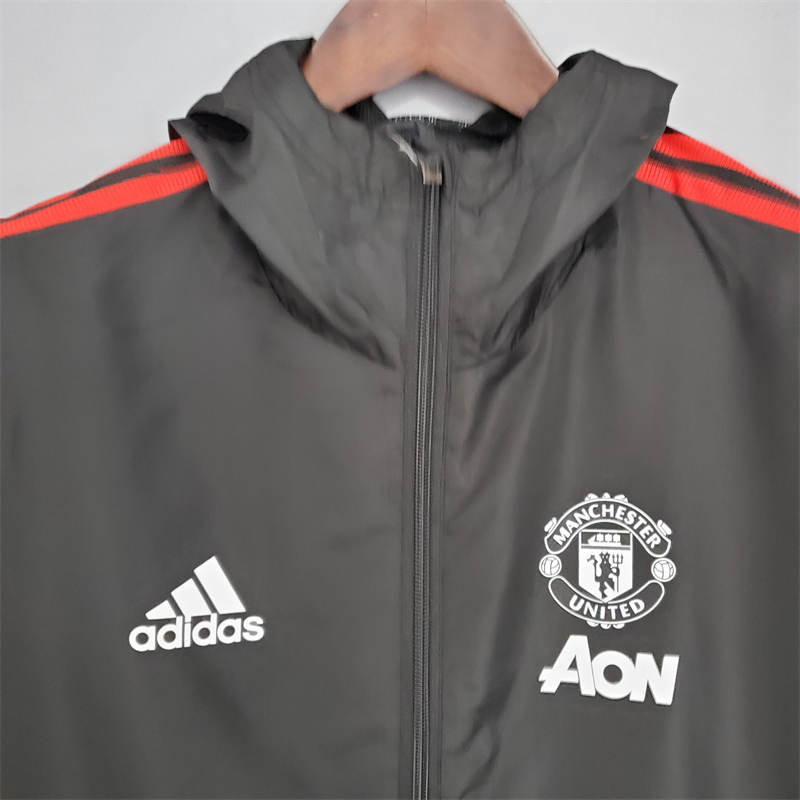 21/22 Windbreaker Manchester United Black Sport Unifom jersey Sport Unifom