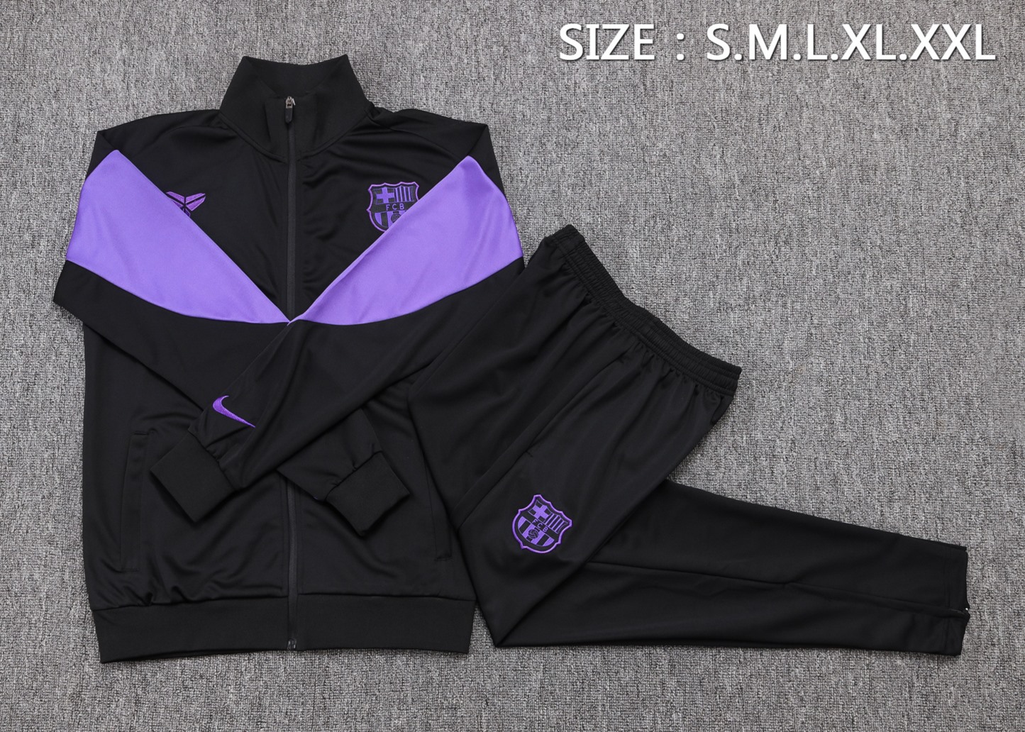 2025/26 Barcelona Purple Jacket Training Suit Set Football Team Shirt Sports Fashion