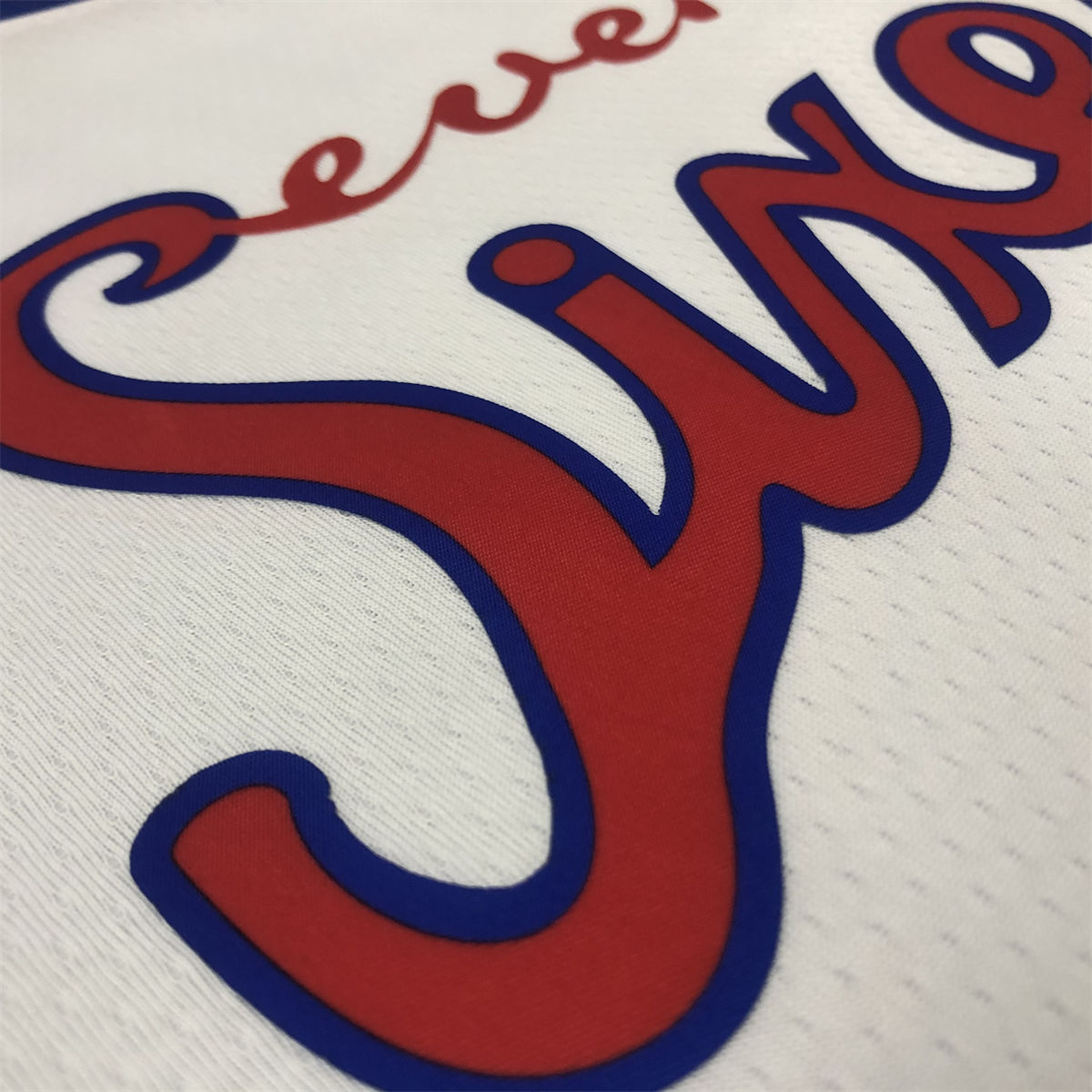 NBA Philadelphia 76ers Round Neck White Jersey EMBIID#21 S-XXL
