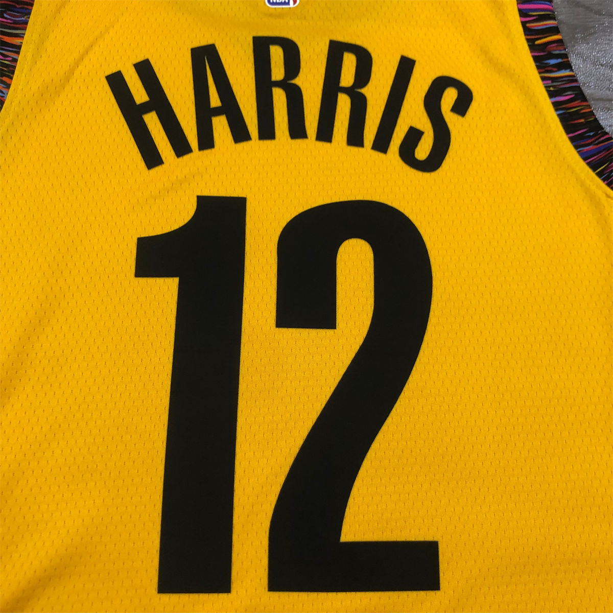 NBA Brooklyn Nets V-Neck Yellow Jersey HARRIS#12 S-XXL