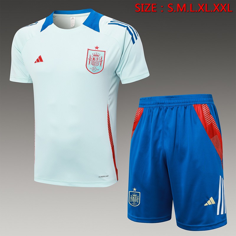 24/25 Spain Sky Blue Training Set Shirt and Shorts