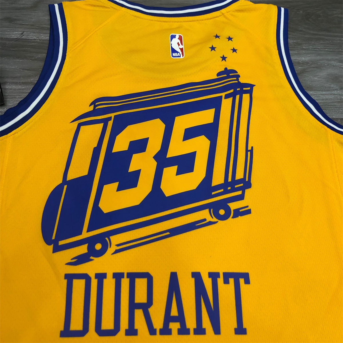 NBA Golden State Warriors Round neck Yellow Jersey DURANT#35 S-XXL