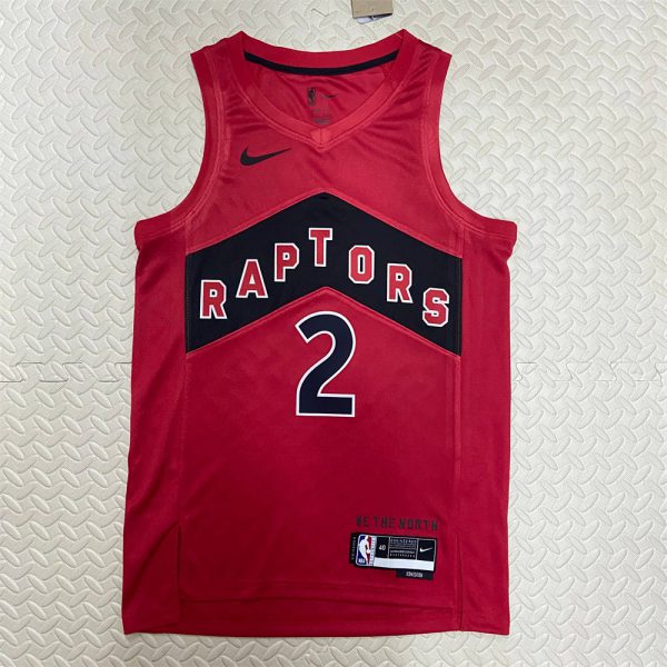 NBA Toronto Raptors V-Neck Red Jersey LEONARD#2 S-XXL