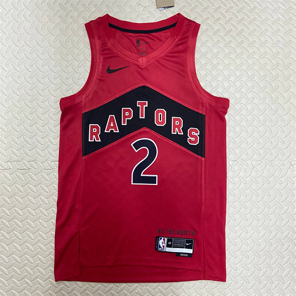 NBA Toronto Raptors V-Neck Red Jersey LEONARD#2 S-XXL
