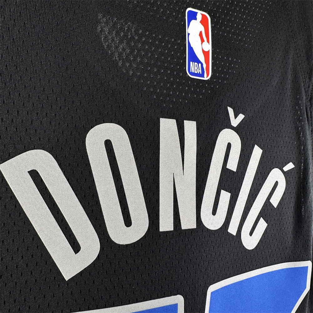 NBA Dallas Mavericks 2024 V-Neck Black Jersey DONCIC#77 S-XXL