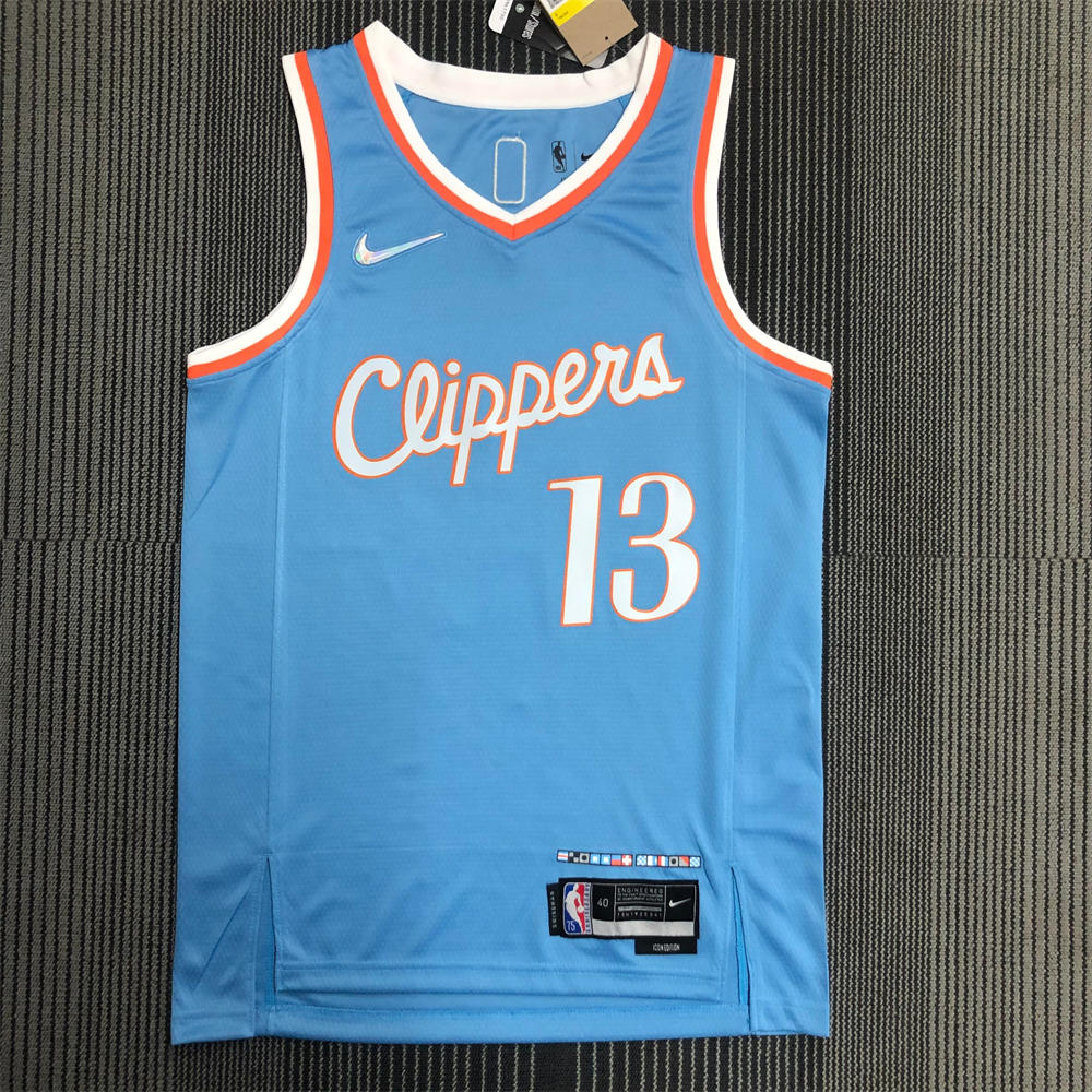 NBA Los Angeles Clippers V-Neck Blue 75th Anniversary Jersey GEORGE#13 S-XXL