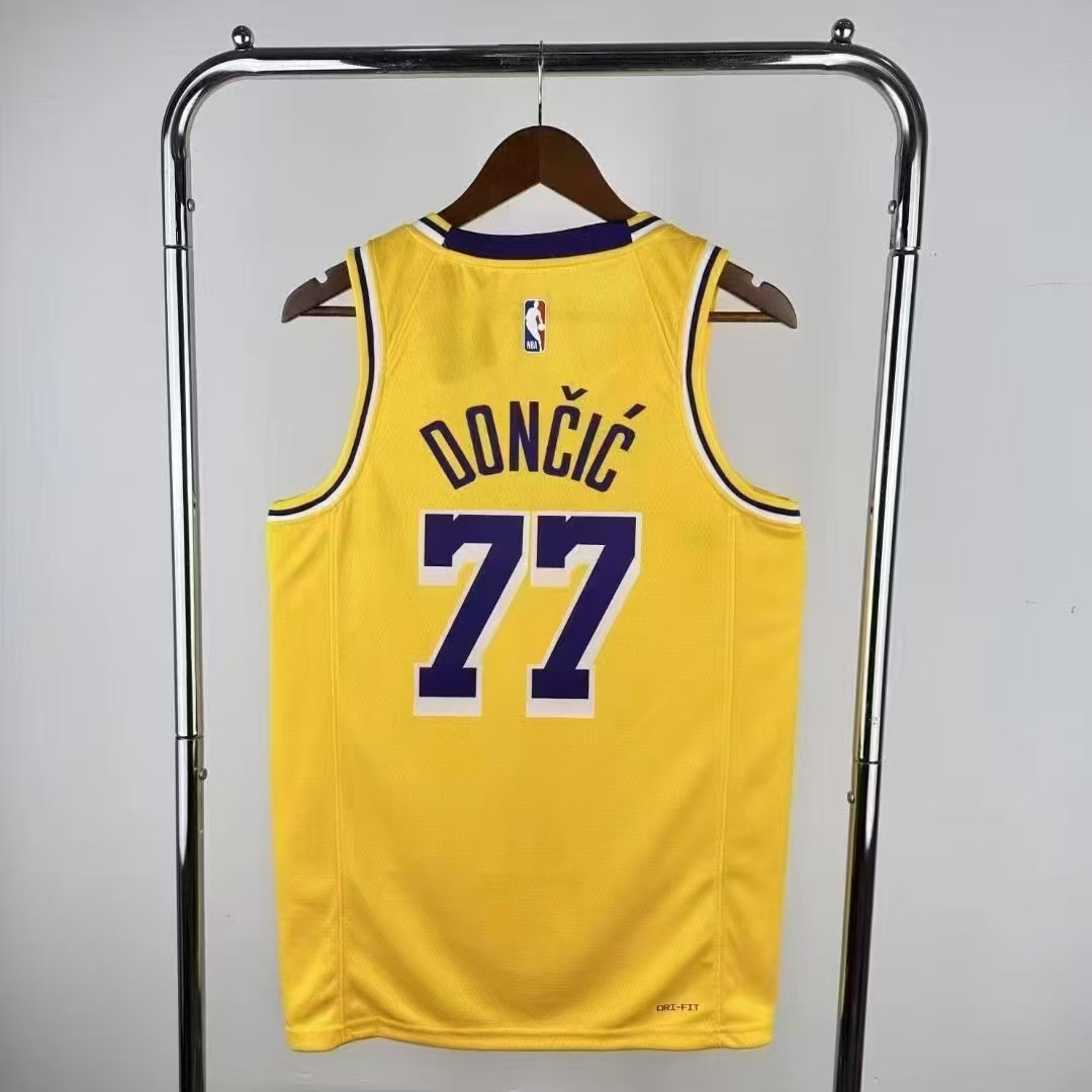 NBA Los Angeles Lakers Dončić#77 2025 Gold Association Edition Swingman Jersey S-XXL