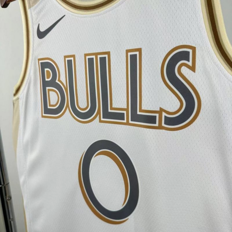 NBA Chicago Bulls 2025 Swingman City Edition Jersey WHITE#0 S-XXL