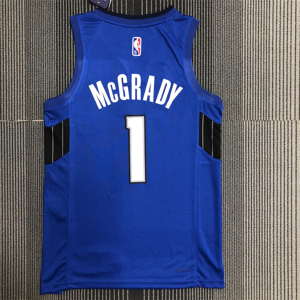 NBA Orlando Magic V-Neck Blue 75th Anniversary McGRADY#1 JERSEY S-XXL