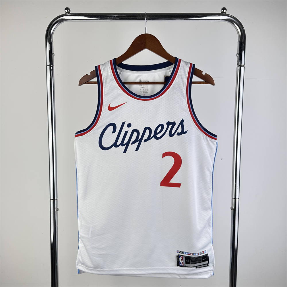 NBA Los Angeles Clippers 24/25 Round Neck White Jersey LEONARD#2 S-XXL