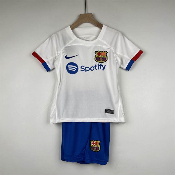 23/24 Kids Barcelona Away jersey Kid Kits Size 16-28